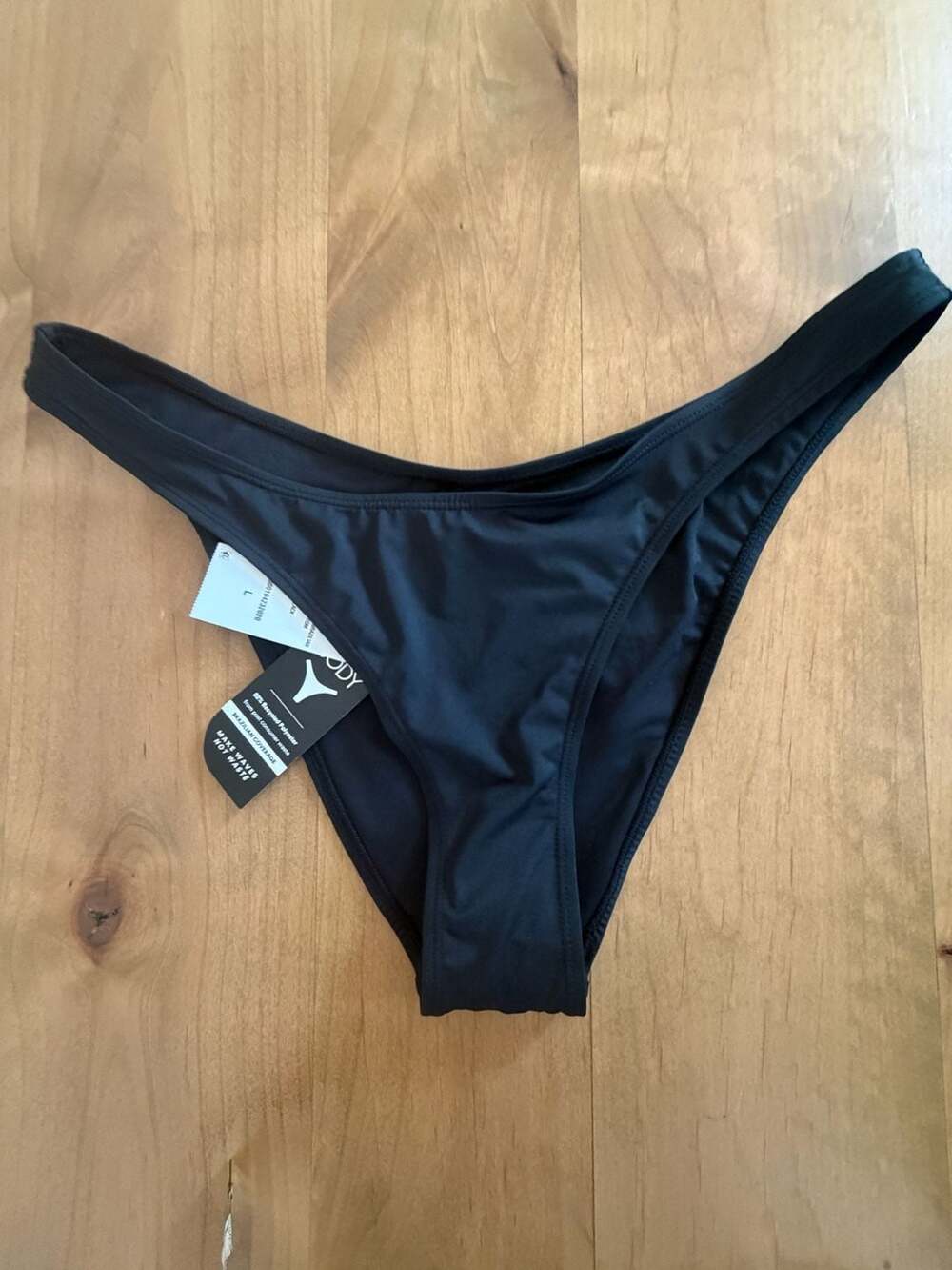 Cotton On Body Refined High Side Brazilian Bikini Bottom in Black